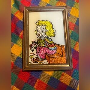 Vintage 60’s Foil framed art.